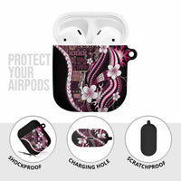 Samoa Siapo Tribal Pattern AirPods Case Violet Polynesian Plumeria Tapa Motif