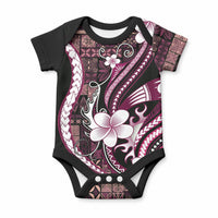 Samoa Siapo Tribal Pattern Baby Onesie Violet Polynesian Plumeria Tapa Motif LT9 Blue - Polynesian Pride