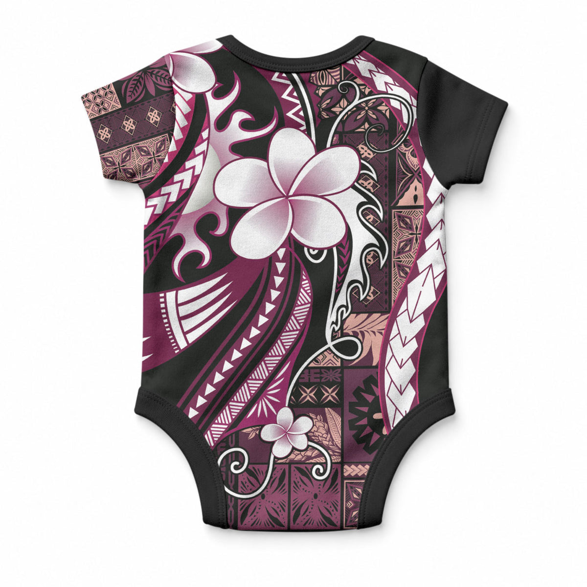 Samoa Siapo Tribal Pattern Baby Onesie Violet Polynesian Plumeria Tapa Motif LT9 - Polynesian Pride