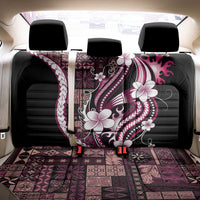 Samoa Siapo Tribal Pattern Back Car Seat Cover Violet Polynesian Plumeria Tapa Motif