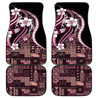 Samoa Siapo Tribal Pattern Car Mats Violet Polynesian Plumeria Tapa Motif