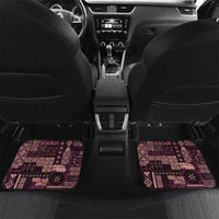 Samoa Siapo Tribal Pattern Car Mats Violet Polynesian Plumeria Tapa Motif