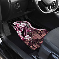 Samoa Siapo Tribal Pattern Car Mats Violet Polynesian Plumeria Tapa Motif