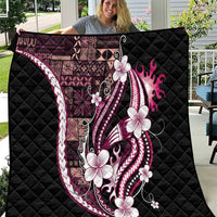 Samoa Siapo Tribal Pattern Quilt Violet Polynesian Plumeria Tapa Motif