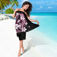 Samoa Siapo Tribal Pattern Sarong Violet Polynesian Plumeria Tapa Motif