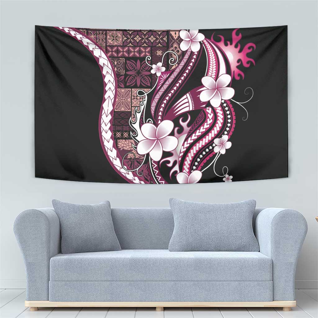 Samoa Siapo Tribal Pattern Tapestry Violet Polynesian Plumeria Tapa Motif