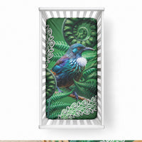 Tui Bird Koru Silver Fern Aotearoa Baby Bed Cover LT9 28 × 52 in Blue - Polynesian Pride