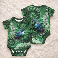 Tui Bird Koru Silver Fern Aotearoa Baby Onesie LT9 - Polynesian Pride