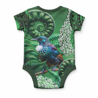 Tui Bird Koru Silver Fern Aotearoa Baby Onesie LT9 - Polynesian Pride