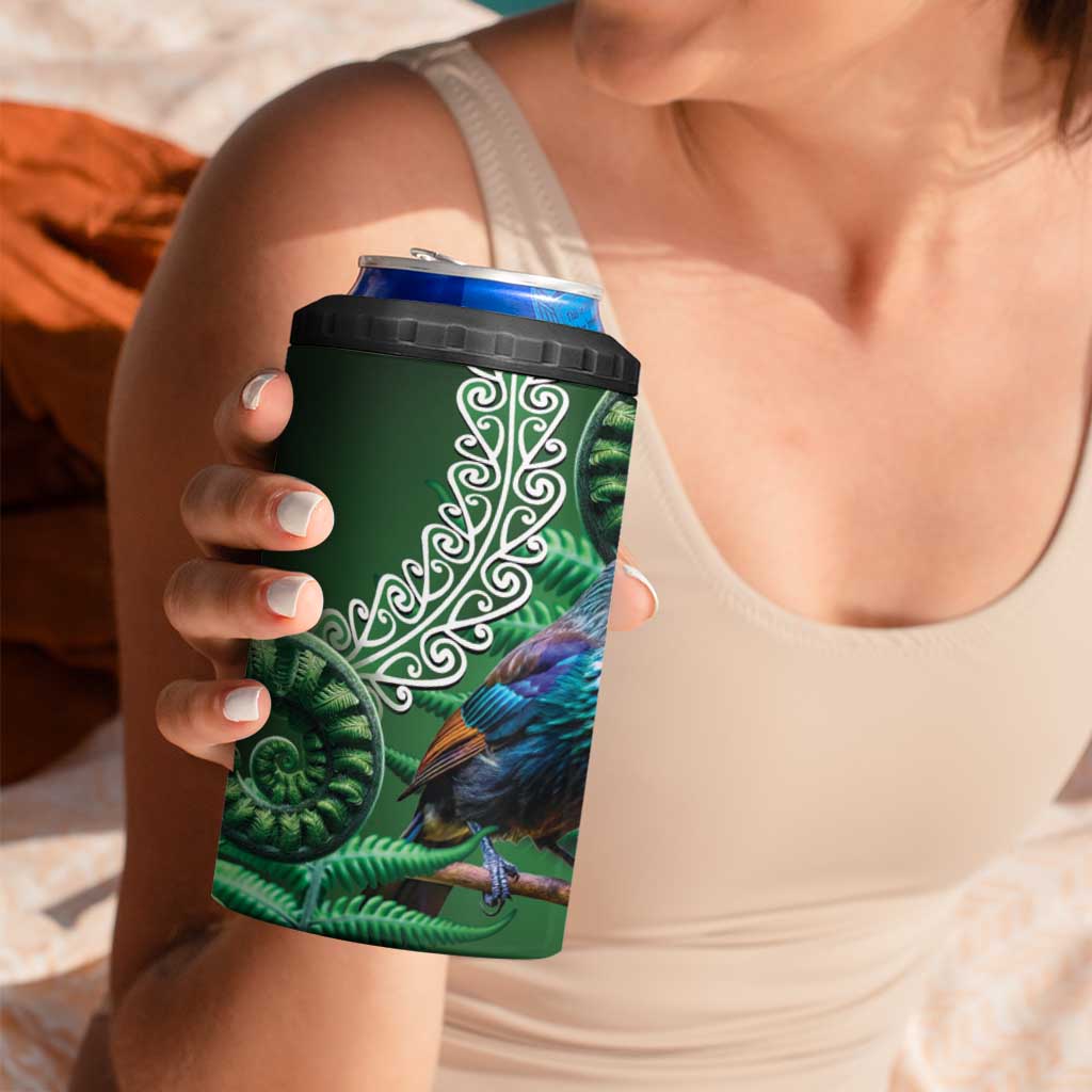 Tui Bird Koru Silver Fern Aotearoa 4 in 1 Can Cooler Tumbler