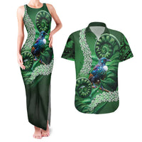 Tui Bird Koru Silver Fern Aotearoa Couples Matching Tank Maxi Dress and Hawaiian Shirt