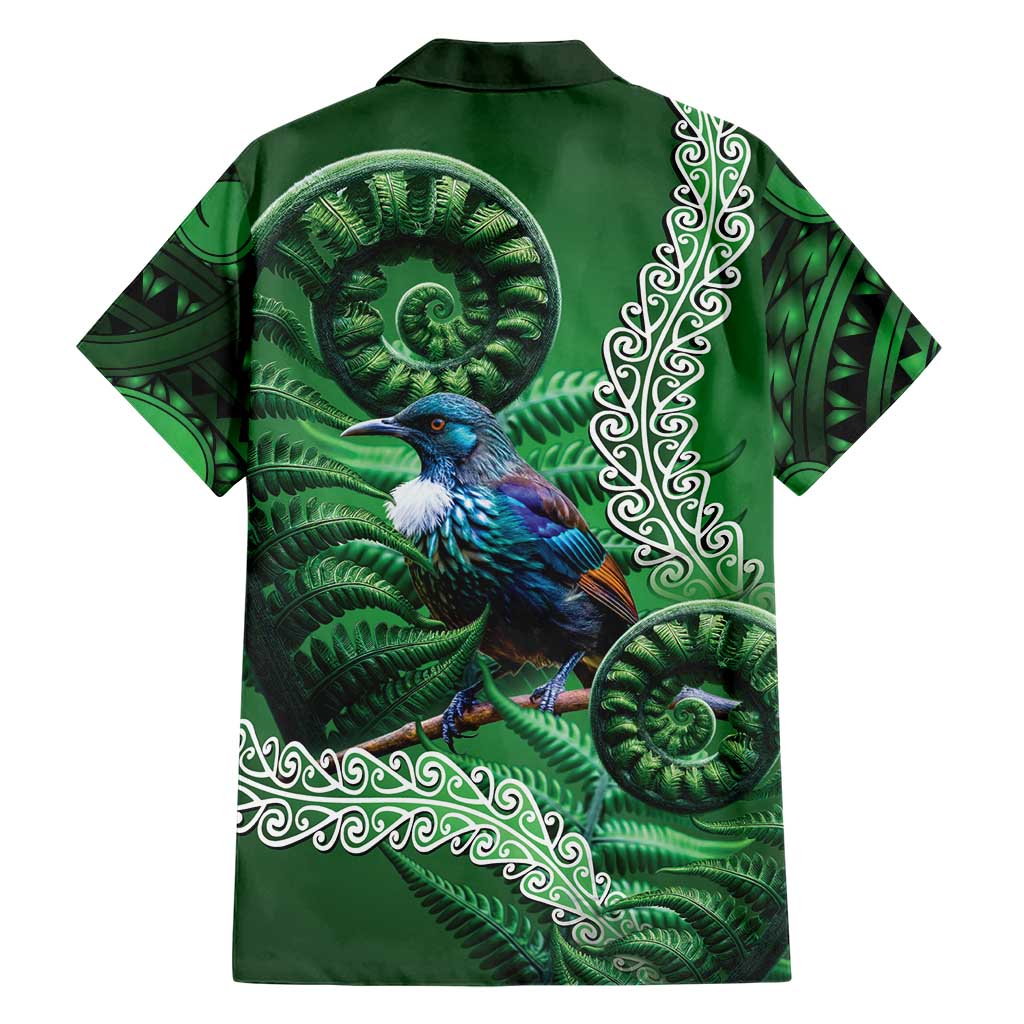 Tui Bird Koru Silver Fern Aotearoa Family Matching Puletasi and Hawaiian Shirt