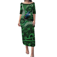 Tui Bird Koru Silver Fern Aotearoa Family Matching Puletasi and Hawaiian Shirt