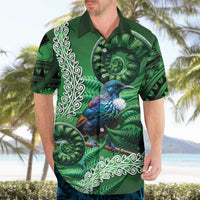 Tui Bird Koru Silver Fern Aotearoa Hawaiian Shirt