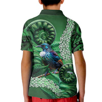 Tui Bird Koru Silver Fern Aotearoa Kid Polo Shirt