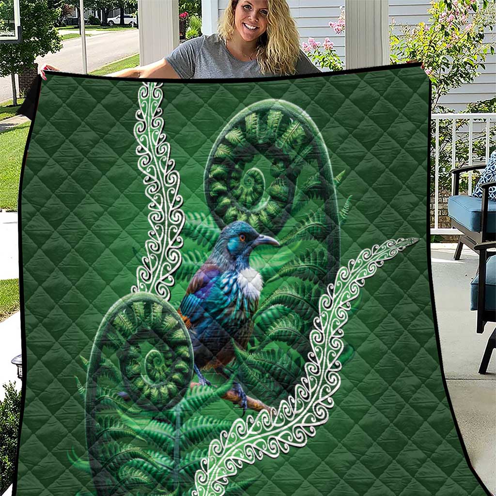 Tui Bird Koru Silver Fern Aotearoa Quilt