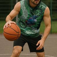 Tui Bird Koru Silver Fern Aotearoa Sleeveless Hoodie