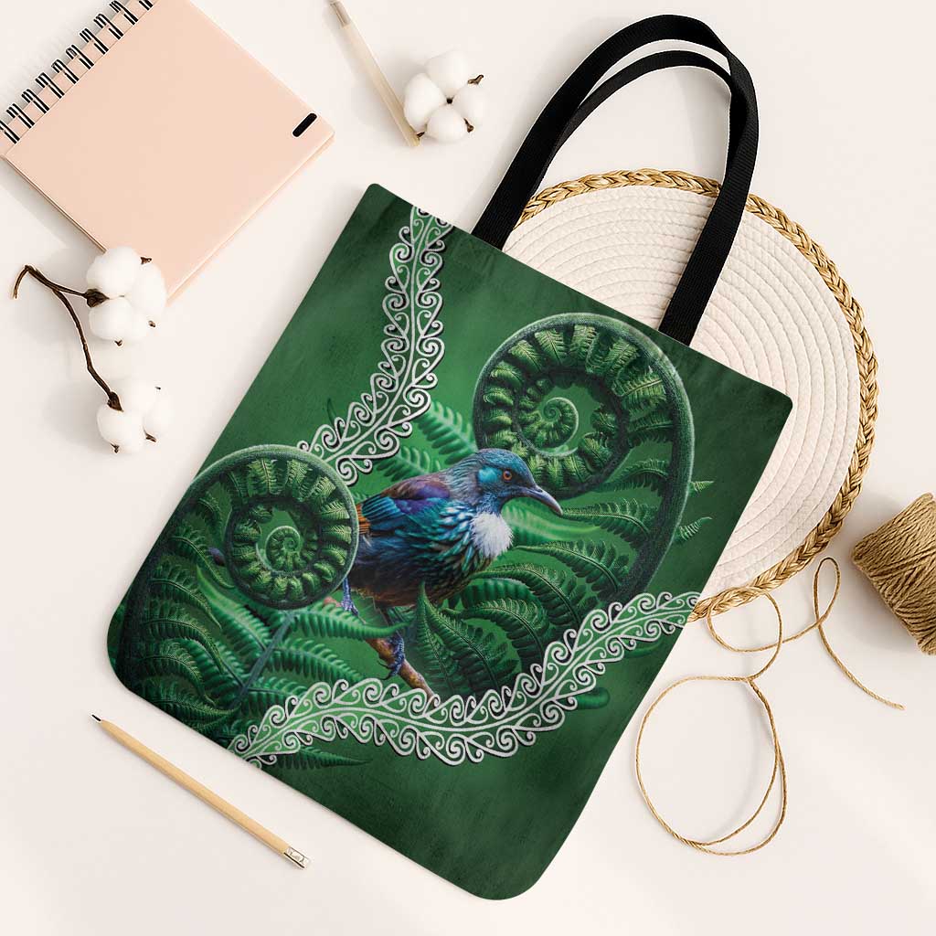 Tui Bird Koru Silver Fern Aotearoa Tote Bag
