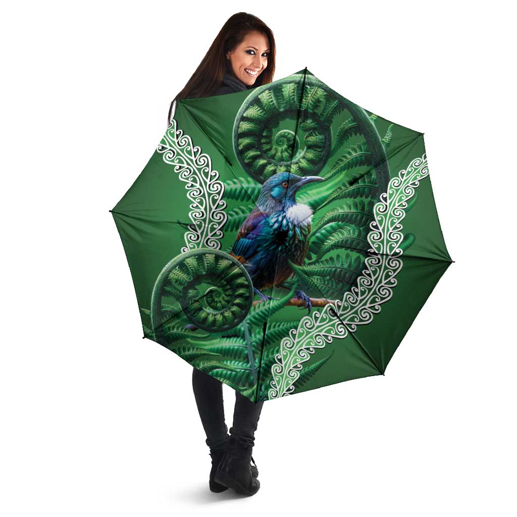 Tui Bird Koru Silver Fern Aotearoa Umbrella