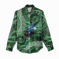 Tui Bird Koru Silver Fern Aotearoa Women Casual Shirt