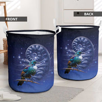 Tui Bird Matariki Galaxy Laundry Basket Koru Silver Fern Aotearoa