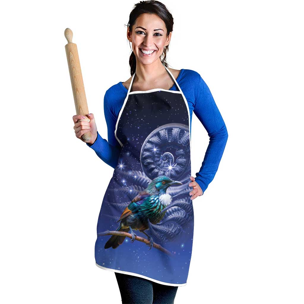 Tui Bird Matariki Galaxy Apron Koru Silver Fern Aotearoa