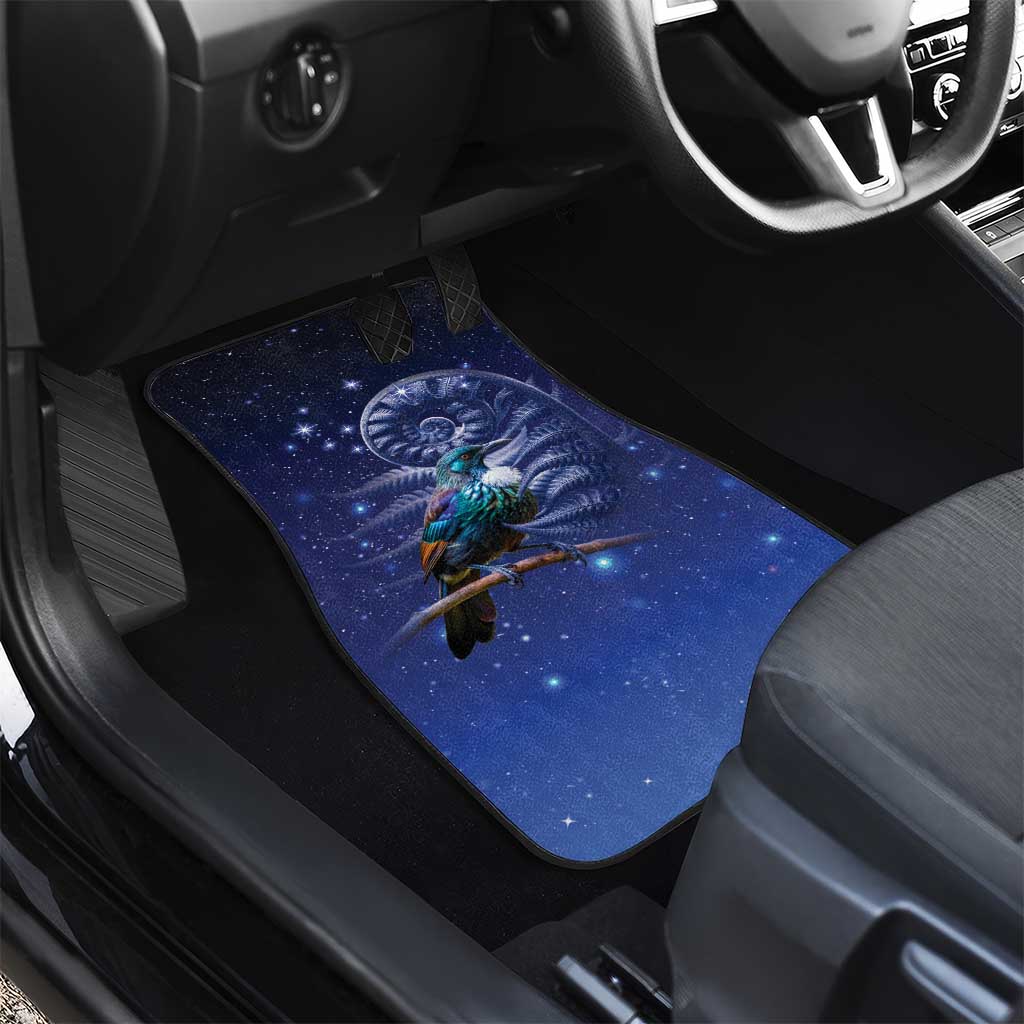 Tui Bird Matariki Galaxy Car Mats Koru Silver Fern Aotearoa