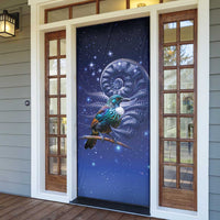Tui Bird Matariki Galaxy Door Cover Koru Silver Fern Aotearoa LT9 - Polynesian Pride