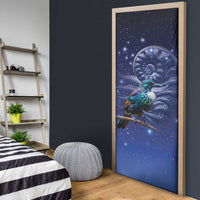 Tui Bird Matariki Galaxy Door Cover Koru Silver Fern Aotearoa LT9 - Polynesian Pride