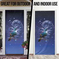Tui Bird Matariki Galaxy Door Cover Koru Silver Fern Aotearoa LT9 - Polynesian Pride