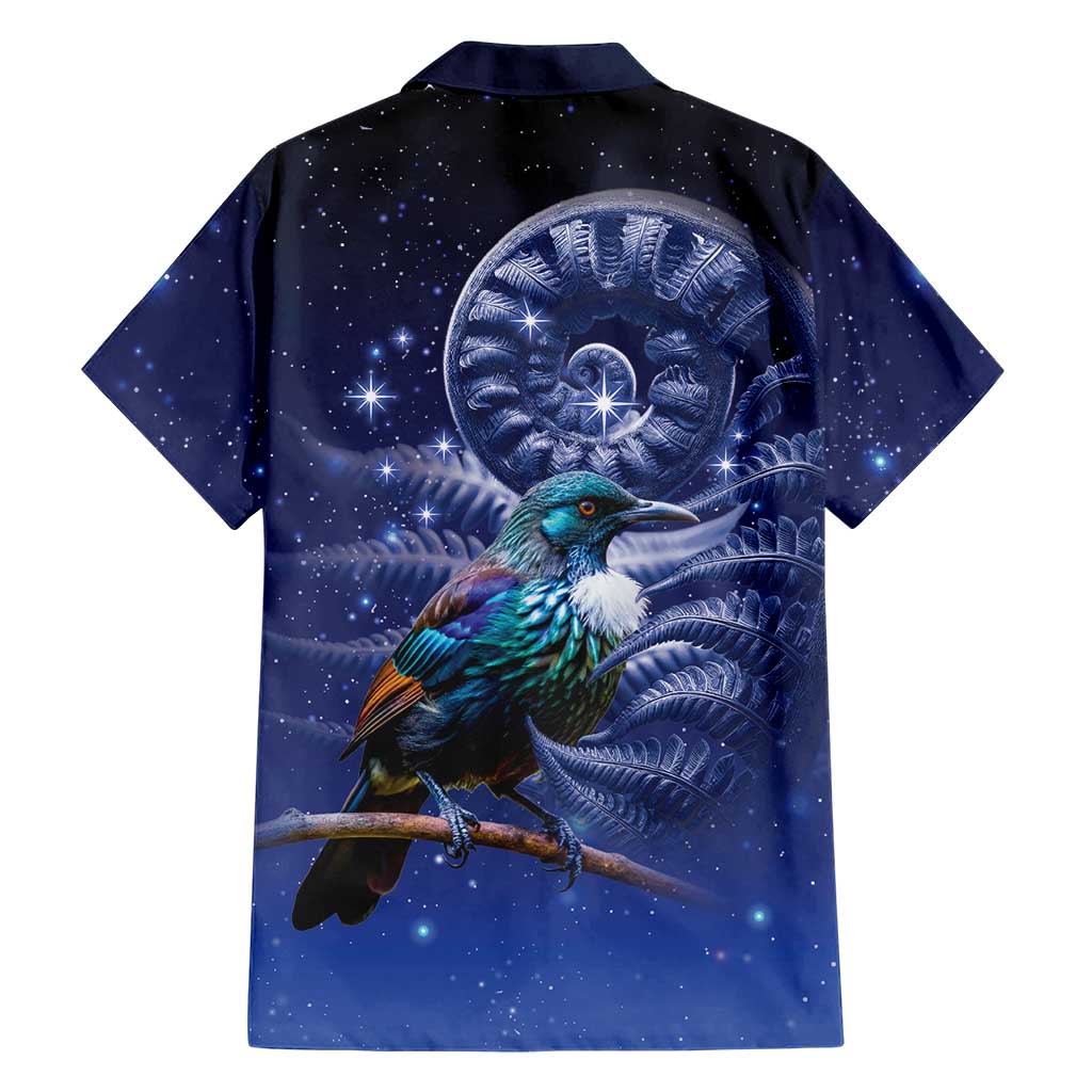 Tui Bird Matariki Galaxy Family Matching Summer Maxi Dress and Hawaiian Shirt Koru Silver Fern Aotearoa LT9 - Polynesian Pride