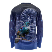 Tui Bird Matariki Galaxy Long Sleeve Shirt Koru Silver Fern Aotearoa