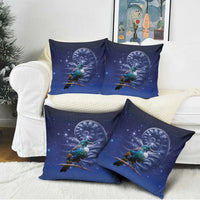 Tui Bird Matariki Galaxy Pillow Cover Koru Silver Fern Aotearoa