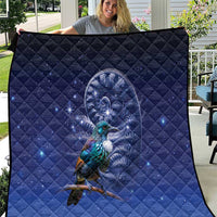 Tui Bird Matariki Galaxy Quilt Koru Silver Fern Aotearoa