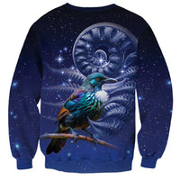 Tui Bird Matariki Galaxy Sweatshirt Koru Silver Fern Aotearoa