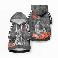 Hawaii Fish Hook Pet Hoodie Polynesian Vintage Vibes LT9 Zip-up Black - Polynesian Pride