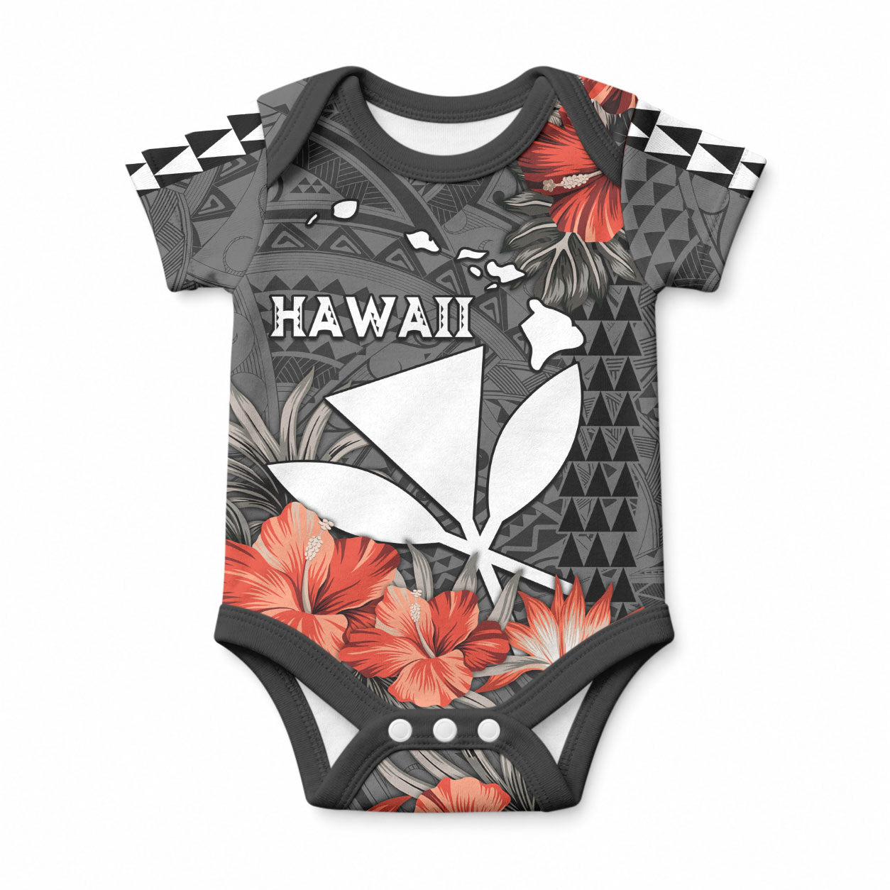 Hawaii Kanaka Maoli Baby Onesie Polynesian Vintage Vibes LT9 Black - Polynesian Pride