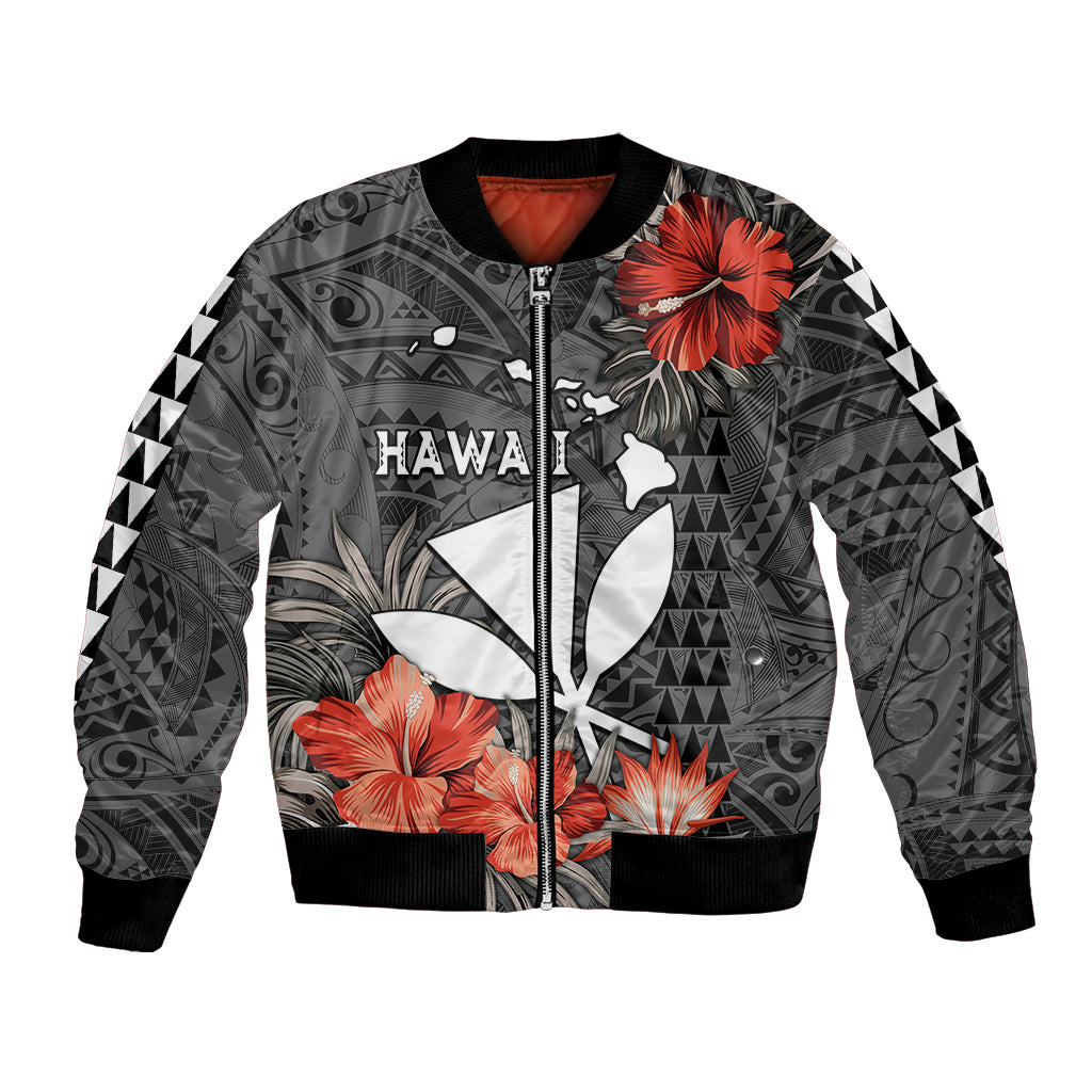 Hawaii Kanaka Maoli Bomber Jacket Polynesian Vintage Vibes LT9 Unisex Black - Polynesian Pride