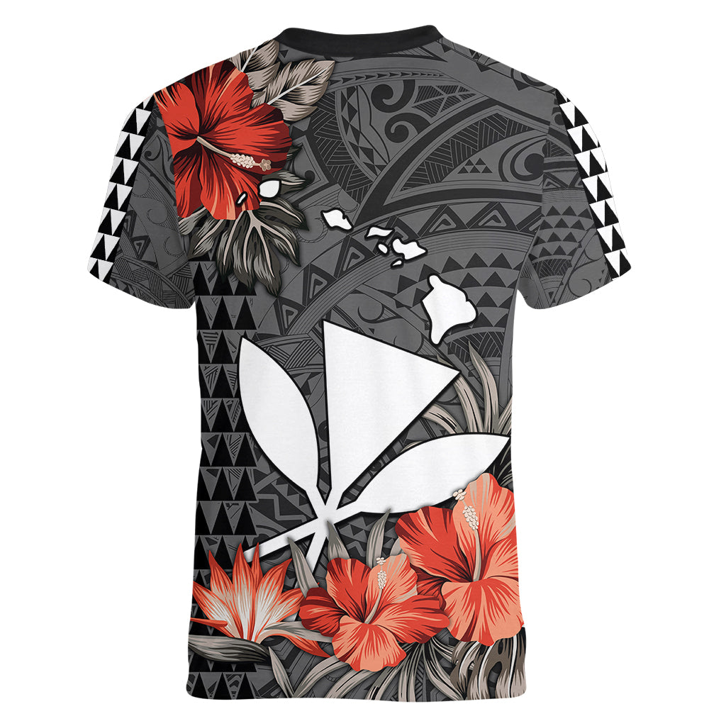 Hawaii Kanaka Maoli Women V Neck T Shirt Polynesian Vintage Vibes LT9 - Polynesian Pride