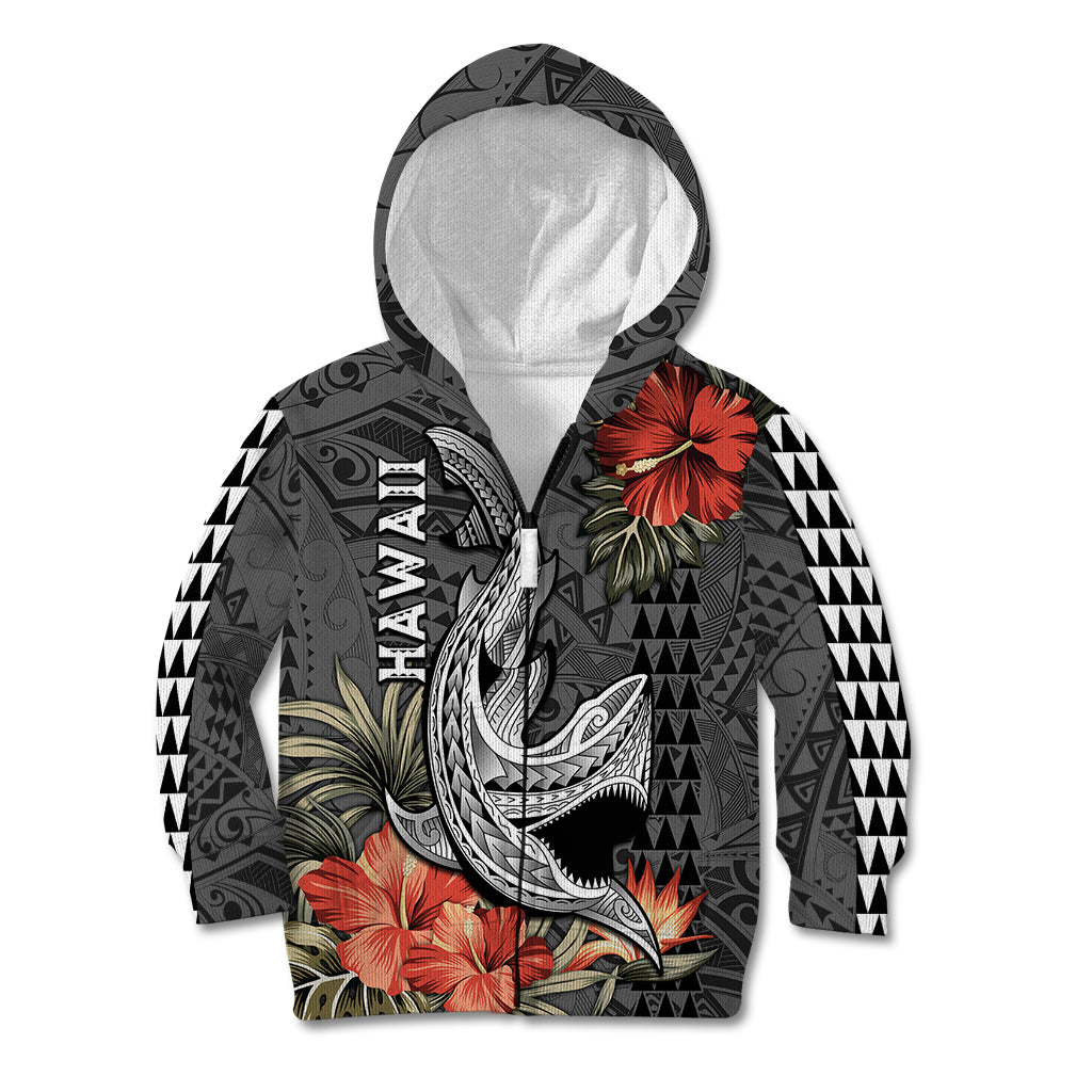 Hawaii Shark Tattoo Kid Hoodie Polynesian Vintage Vibes LT9 - Polynesian Pride