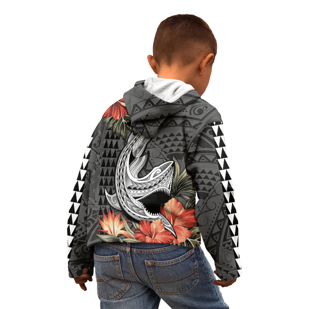 Hawaii Shark Tattoo Kid Hoodie Polynesian Vintage Vibes LT9 - Polynesian Pride