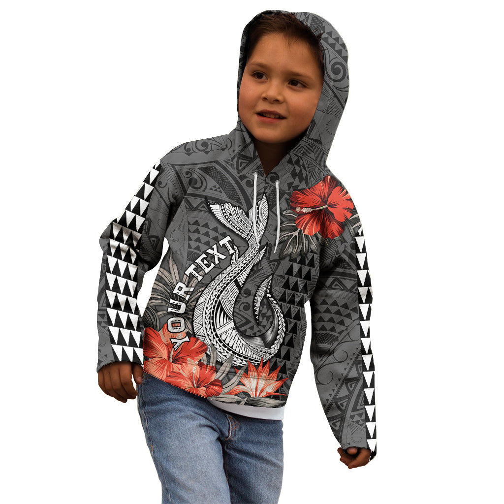 Personalised Hawaii Fish Hook Kid Hoodie Polynesian Vintage Vibes LT9 - Polynesian Pride