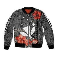 Personalised Hawaii Kanaka Maoli Bomber Jacket Polynesian Vintage Vibes LT9 Unisex Black - Polynesian Pride