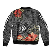 Personalised Hawaii Shaka Surf Hand Sign Bomber Jacket Polynesian Vintage Vibes LT9 - Polynesian Pride