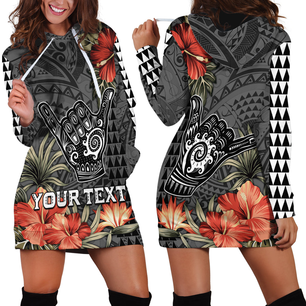 Personalised Hawaii Shaka Surf Hand Sign Hoodie Dress Polynesian Vintage Vibes LT9 - Polynesian Pride