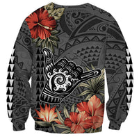 Personalised Hawaii Shaka Surf Hand Sign Sweatshirt Polynesian Vintage Vibes LT9 - Polynesian Pride