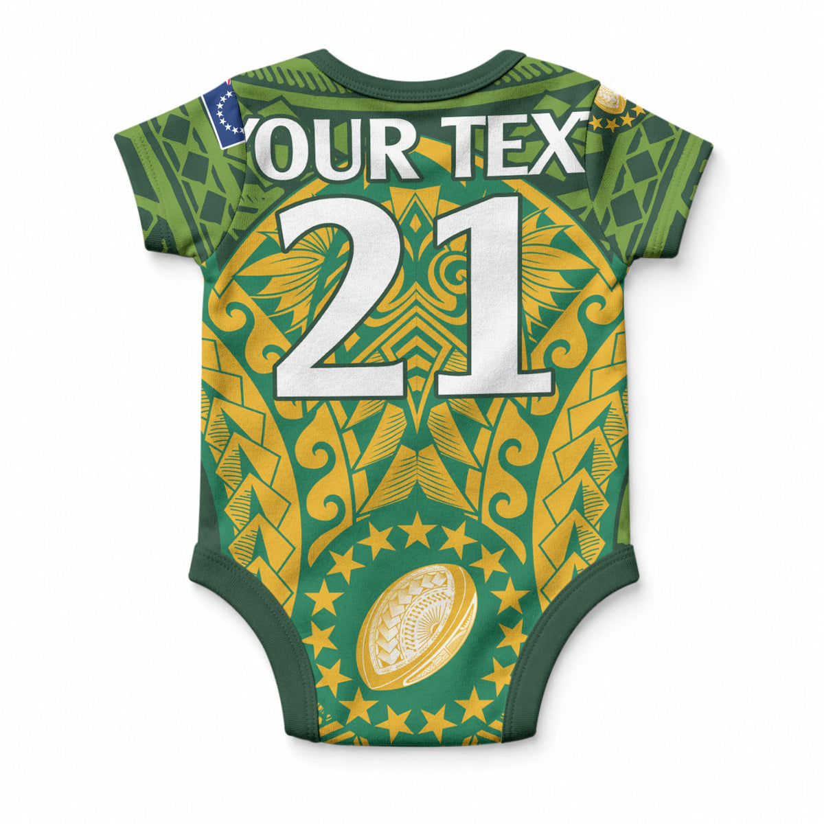 Cook Islands Rugby Custom Baby Onesie Kukis Athletic Style LT9 - Polynesian Pride