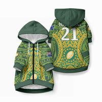 Cook Islands Rugby Custom Pet Hoodie Kukis Athletic Style LT9 Zip-up Green - Polynesian Pride