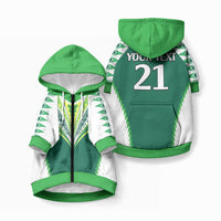 Cook Islands Rugby Custom Pet Hoodie No1 LT9 Zip-up Green - Polynesian Pride