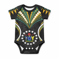 Personalised Polynesian Pride Cook Islands Baby Onesie Tribal Wave Style LT9 Black - Polynesian Pride